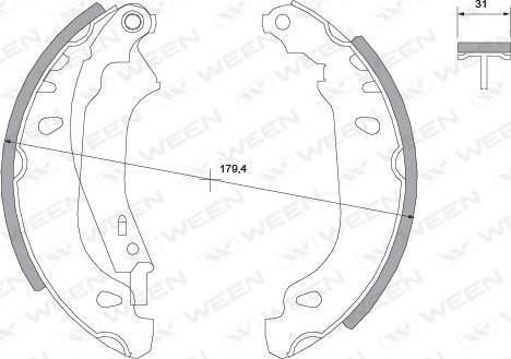 Ween 152-2045 - Komplet kočnica, bubanj kočnice www.molydon.hr