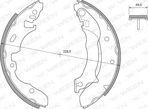 Ween 152-2043 - Komplet kočnica, bubanj kočnice www.molydon.hr