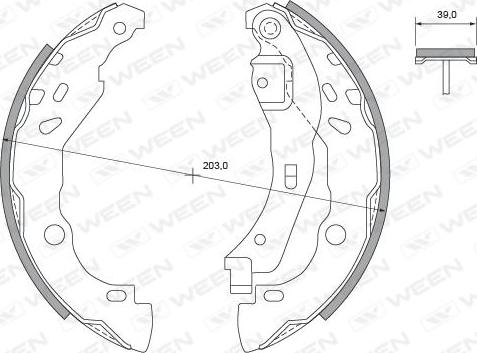 Ween 152-2039 - Komplet kočnica, bubanj kočnice www.molydon.hr