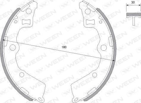 Ween 152-2030 - Komplet kočnica, bubanj kočnice www.molydon.hr