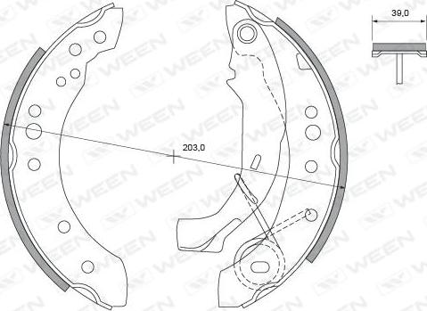 Ween 152-2038 - Komplet kočnica, bubanj kočnice www.molydon.hr