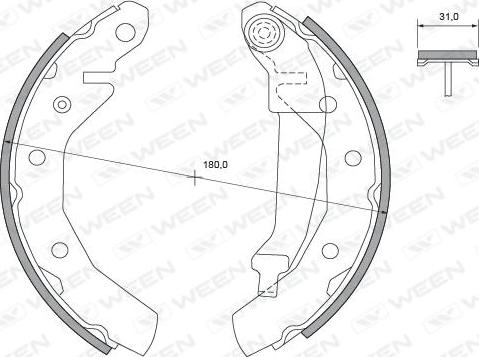 Ween 152-2026 - Komplet kočnica, bubanj kočnice www.molydon.hr