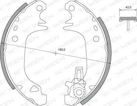 Ween 152-2107 - Komplet kočnica, bubanj kočnice www.molydon.hr