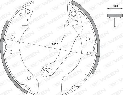 Ween 152-2180 - Komplet kočnica, bubanj kočnice www.molydon.hr