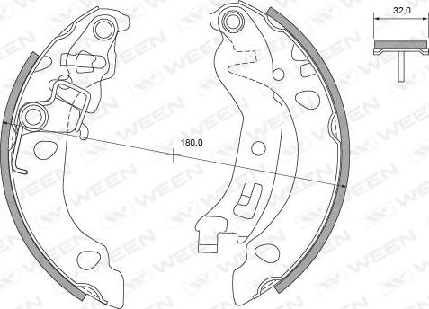 Ween 152-2130 - Komplet kočnica, bubanj kočnice www.molydon.hr