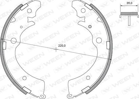 Ween 152-2138 - Komplet kočnica, bubanj kočnice www.molydon.hr