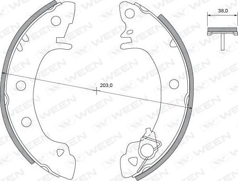 Ween 152-2342 - Komplet kočnica, bubanj kočnice www.molydon.hr