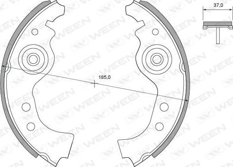 Ween 152-2309 - Komplet kočnica, bubanj kočnice www.molydon.hr