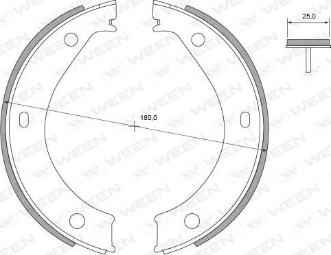 Ween 152-2300 - Komplet kočionih obloga, rucna kočnica www.molydon.hr