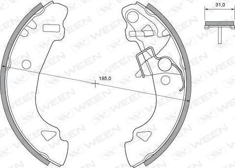 Ween 152-2384 - Komplet kočnica, bubanj kočnice www.molydon.hr