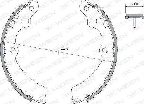 Ween 152-2335 - Komplet kočnica, bubanj kočnice www.molydon.hr