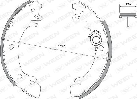 Ween 152-2326 - Komplet kočnica, bubanj kočnice www.molydon.hr