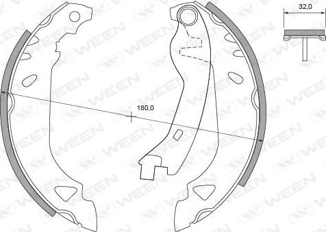 Ween 152-2322 - Komplet kočnica, bubanj kočnice www.molydon.hr