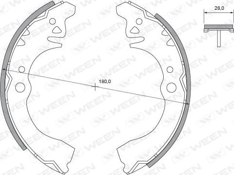 Ween 152-2327 - Komplet kočnica, bubanj kočnice www.molydon.hr