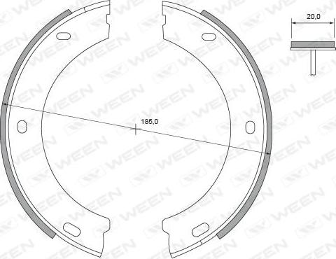 Ween 152-2374 - Komplet kočionih obloga, rucna kočnica www.molydon.hr