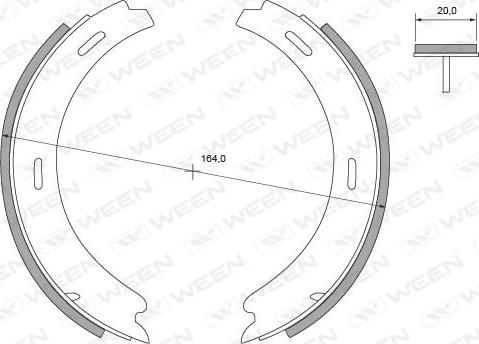 Ween 152-2296 - Komplet kočionih obloga, rucna kočnica www.molydon.hr