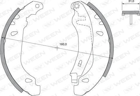 Ween 152-2291 - Komplet kočnica, bubanj kočnice www.molydon.hr