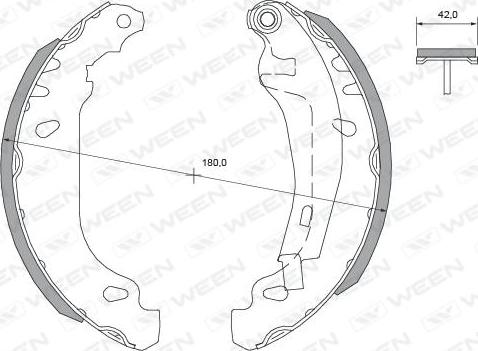 Ween 152-2298 - Komplet kočnica, bubanj kočnice www.molydon.hr