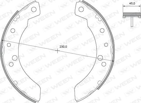 Ween 152-2216 - Komplet kočnica, bubanj kočnice www.molydon.hr