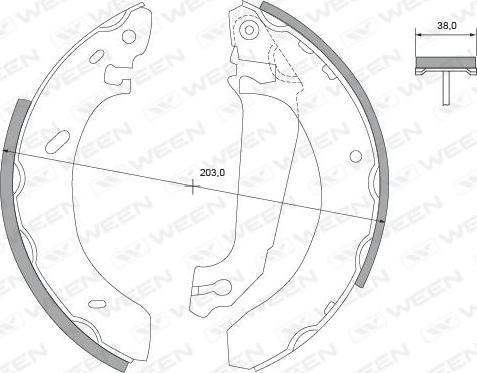 Ween 152-2228 - Komplet kočnica, bubanj kočnice www.molydon.hr