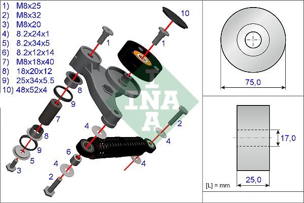 Wilmink Group WG1725056 - Set za popravak, Natezač klinastog rebrastog remena www.molydon.hr