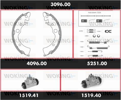 Woking 3096.00 - Komplet kočnica, bubanj kočnice www.molydon.hr