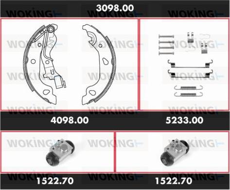 Woking 3098.00 - Komplet kočnica, bubanj kočnice www.molydon.hr