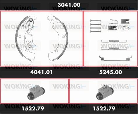 Woking 3041.00 - Komplet kočnica, bubanj kočnice www.molydon.hr