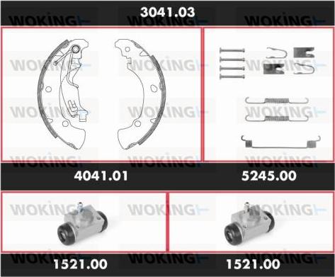 Woking 3041.03 - Komplet kočnica, bubanj kočnice www.molydon.hr