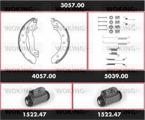 Woking 3057.00 - Komplet kočnica, bubanj kočnice www.molydon.hr