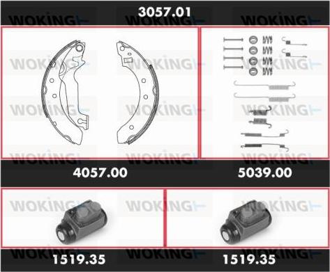 Woking 3057.01 - Komplet kočnica, bubanj kočnice www.molydon.hr