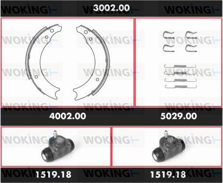 Woking 3002.00 - Komplet kočnica, bubanj kočnice www.molydon.hr