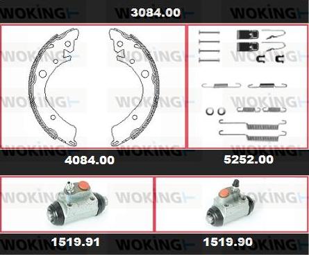 Woking 3084.00 - Komplet kočnica, bubanj kočnice www.molydon.hr