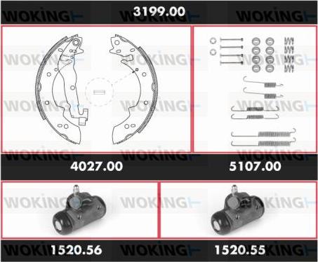 Woking 3199.00 - Komplet kočnica, bubanj kočnice www.molydon.hr