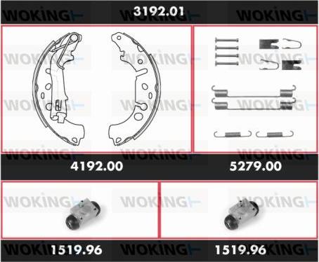 Woking 3192.01 - Komplet kočnica, bubanj kočnice www.molydon.hr