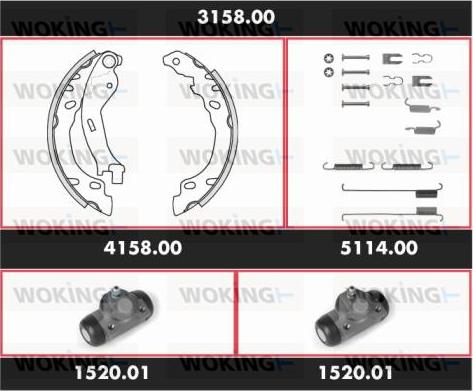 Woking 3158.00 - Komplet kočnica, bubanj kočnice www.molydon.hr