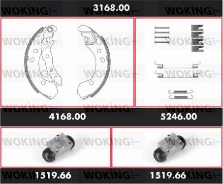 Woking 3168.00 - Komplet kočnica, bubanj kočnice www.molydon.hr