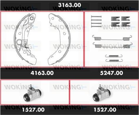 Woking 3163.00 - Komplet kočnica, bubanj kočnice www.molydon.hr