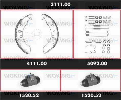 Woking 3111.00 - Komplet kočnica, bubanj kočnice www.molydon.hr