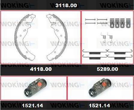 Woking 3118.00 - Komplet kočnica, bubanj kočnice www.molydon.hr