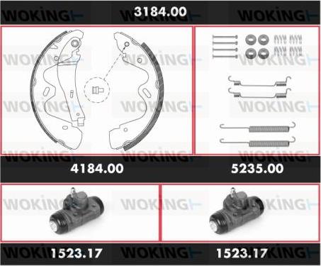 Woking 3184.00 - Komplet kočnica, bubanj kočnice www.molydon.hr