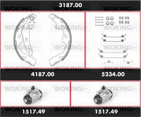 Woking 3187.00 - Komplet kočnica, bubanj kočnice www.molydon.hr