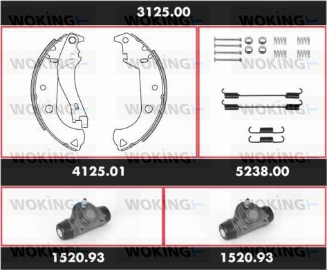 Woking 3125.00 - Komplet kočnica, bubanj kočnice www.molydon.hr