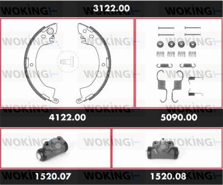 Woking 3122.00 - Komplet kočnica, bubanj kočnice www.molydon.hr