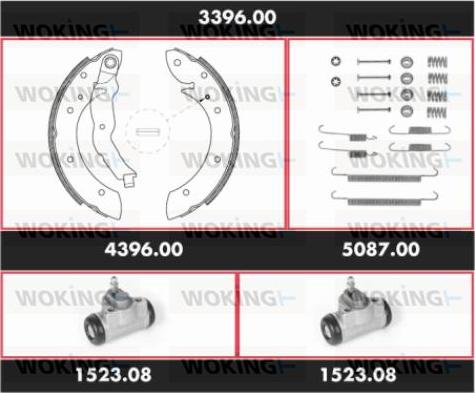 Woking 3396.00 - Komplet kočnica, bubanj kočnice www.molydon.hr