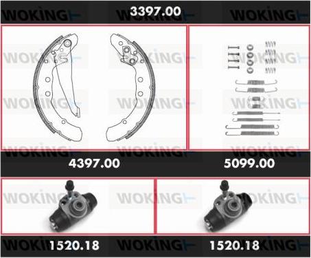 Woking 3397.00 - Komplet kočnica, bubanj kočnice www.molydon.hr