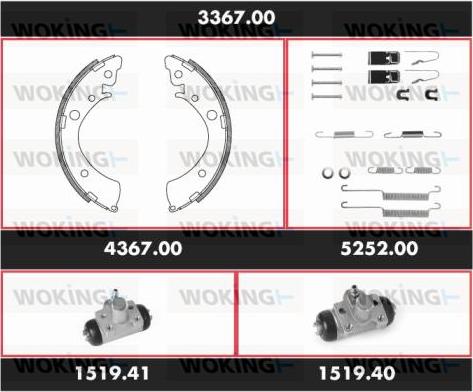 Woking 3367.00 - Komplet kočnica, bubanj kočnice www.molydon.hr