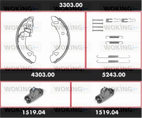 Woking 3303.00 - Komplet kočnica, bubanj kočnice www.molydon.hr