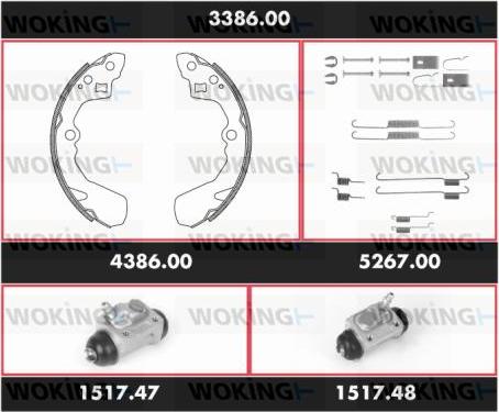 Woking 3386.00 - Komplet kočnica, bubanj kočnice www.molydon.hr