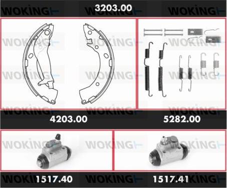 Woking 3203.00 - Komplet kočnica, bubanj kočnice www.molydon.hr